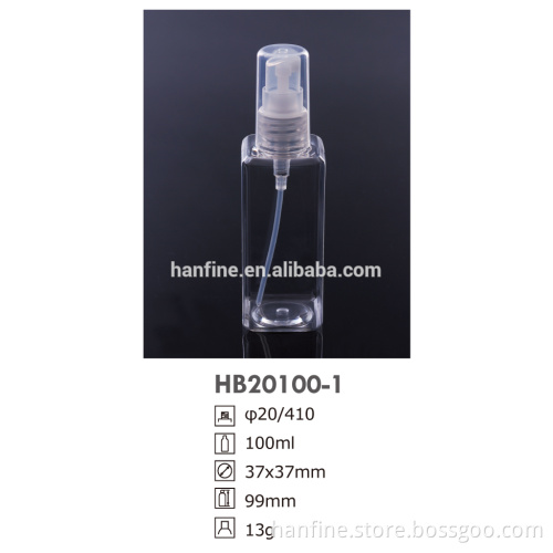 Spray bottle 100ml pet material